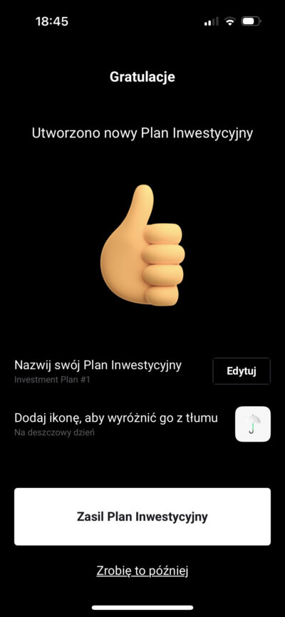 Gratulacje - stworzono plan inwestycyjny xtb Gratulacje - stworzono plan inwestycyjny xtb