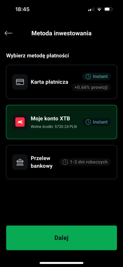 Metody automatycznych płatności XTB Metody automatycznych płatności XTB