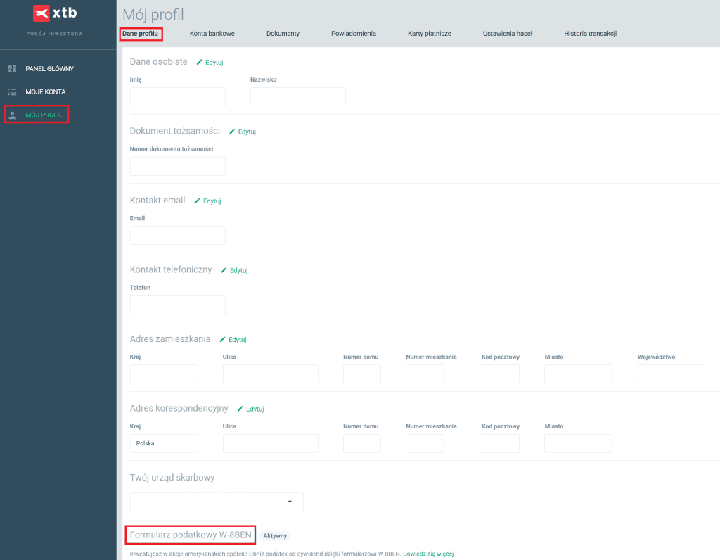 Gdzie znaleźć formularz W-8BEN do wypełnienia